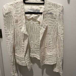 IRO Elgua White Lace Crochet Jacket Size 40 (US 8/10)